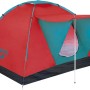 Bestway 3-Personen-Zelt in Rot und Türkis mit Eingangsbereich für Camping & Outdoor.