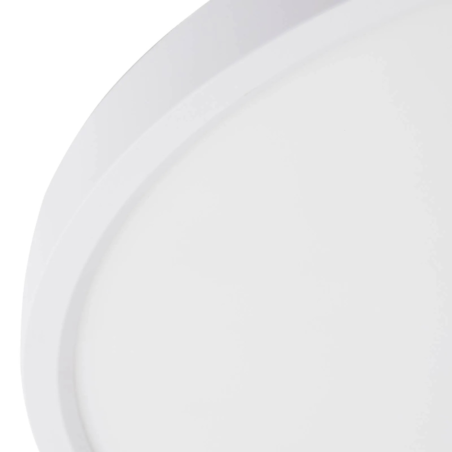 Weiße, runde Lindby LED Smart Home Deckenlampe Denora für Wohnzimmer.