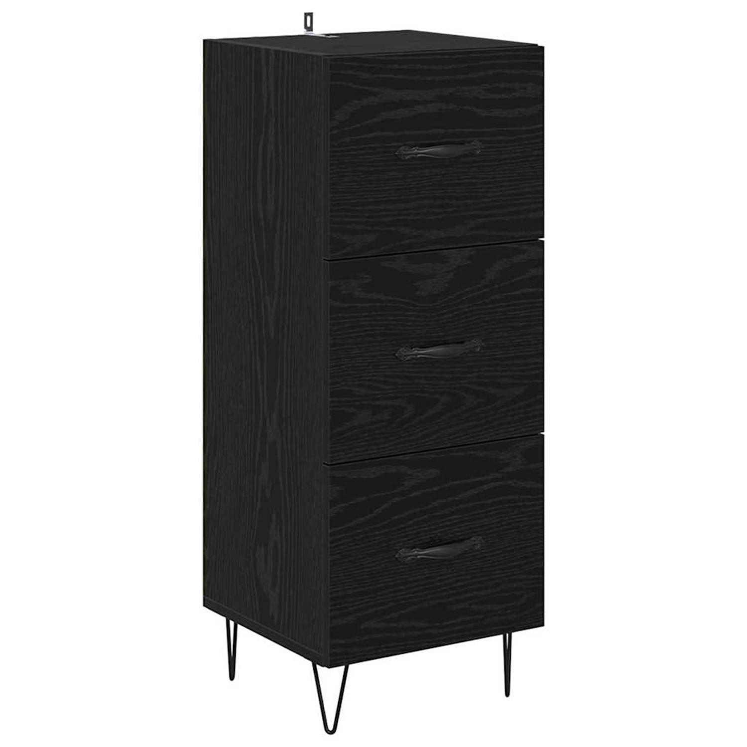vidaXL Sideboard Schwarz Eichen-Optik 34 x 34,5 x 90 cm Holzwerkstoff 88155 günstig online kaufen