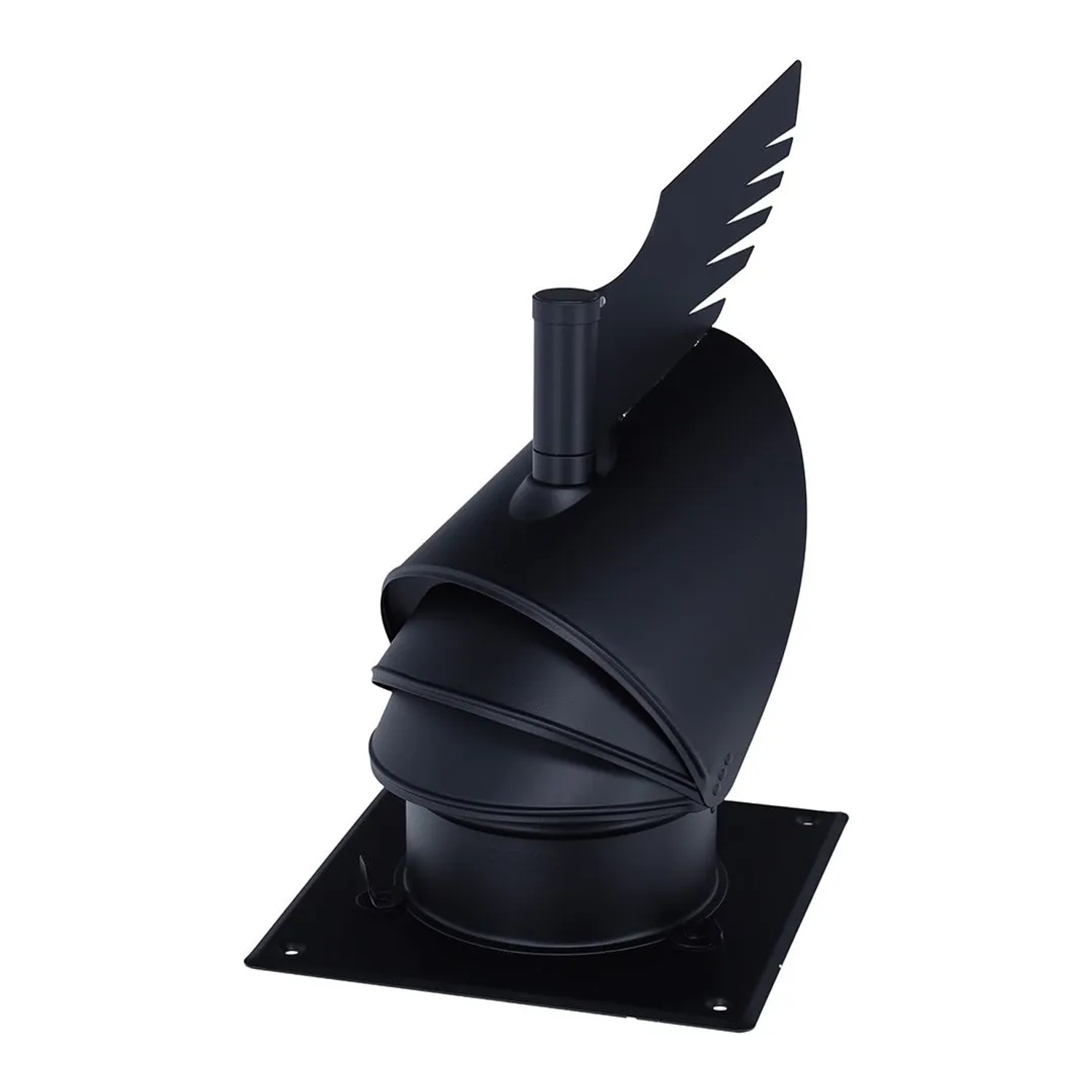 Subtiel Schornsteinaufsatz Rotowent Dragon 1 Mit Montageplatte Edelstahl Ø 150 mm Schwarz