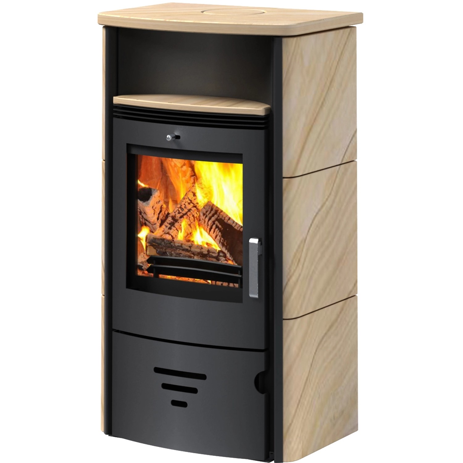 Accente Turin Kaminofen 2.0 Sandstein Beige 6 kW mit Automatik günstig online kaufen