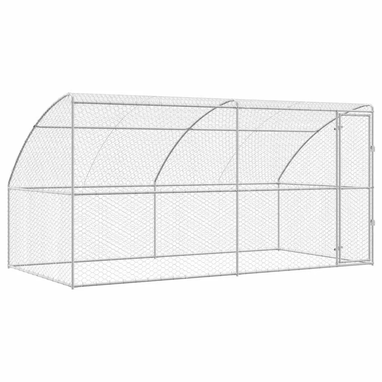vidaXL Hundekäfig 2-Tlg Silber 4 x 2 x 2 m Verzinkter Stahl 3368336