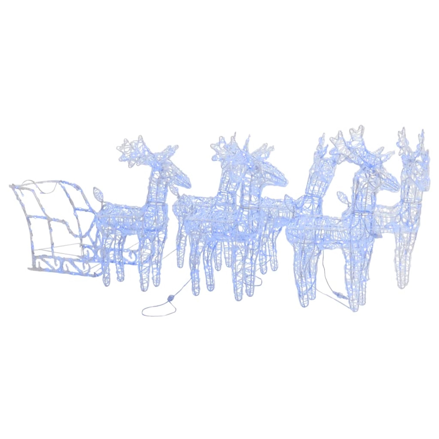 vidaXL Rentiere Schlitten Weihnachtsdekoration 320 LEDs Acryl 3100425