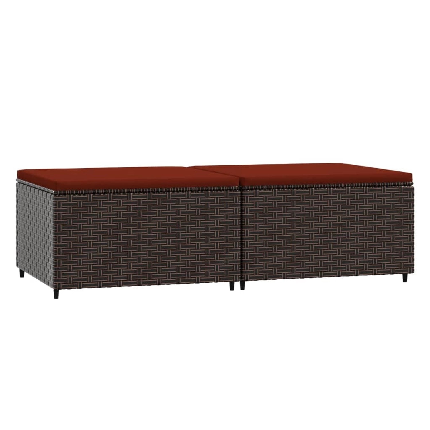 VidaXL Gartenhocker mit Kissen 2 Stk. Braun Poly Rattan 3 günstig online kaufen