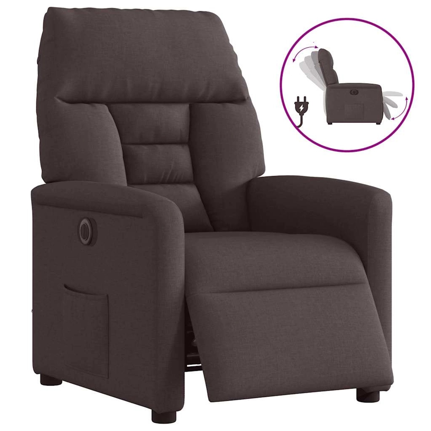 vidaXL Relaxsessel Elektrisch Dunkelbraun Stoff 3303017 günstig online kaufen