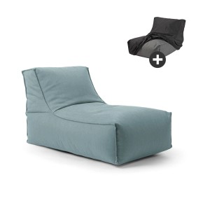 mokebo Outdoor Sitzsack Sundowner in Himmelgrau mit Füllung und Schutzhülle.