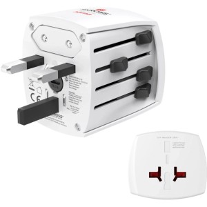 Hama Weltreiseadapter MUV Micro, 2-polig, weiß, für internationale Steckdosen. Kompakter Reiseadapter.