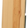 Zusammengeklappte, beige Fun Star Festzeltgarnitur (3-tlg.) aus Kiefernholz und grünem Stahlgestell.
