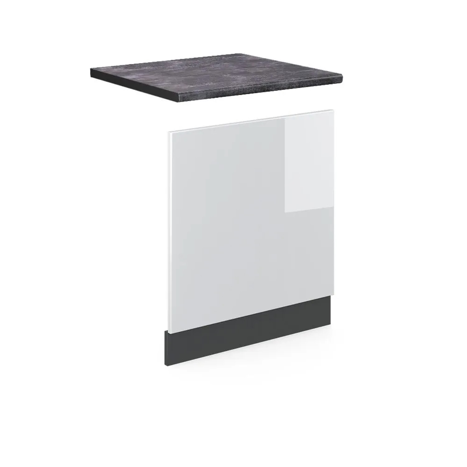 Vicco Frontblende R-Line Weiß Hochglanz Anthrazit 60 cm AP Anthrazit