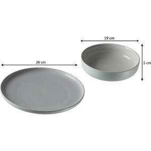 Ritzenhoff & Breker Jasper Tafelservice, 8-teilig, mintfarben, bestehend aus Teller und Schale.