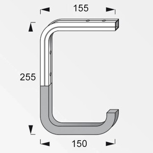SOTECH OrgaTech Wandhaken Deckenhaken 150 x 255 mm mit Gummierung