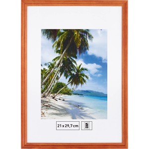 Holzbilderrahmen Erle, gerillt, 21x29,7 cm. Bilderrahmen für Fotos und Kunstdrucke.