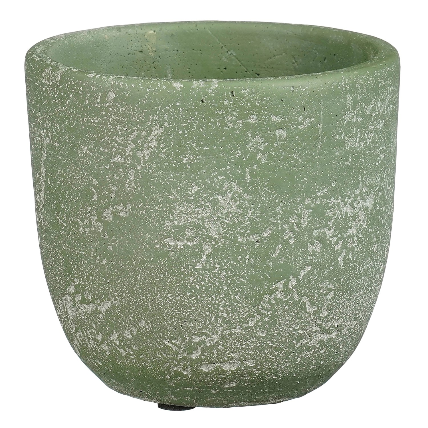 Grüner Übertopf Jimmy von Mica Decorations, Ø 11,5 cm, aus robustem Zement.