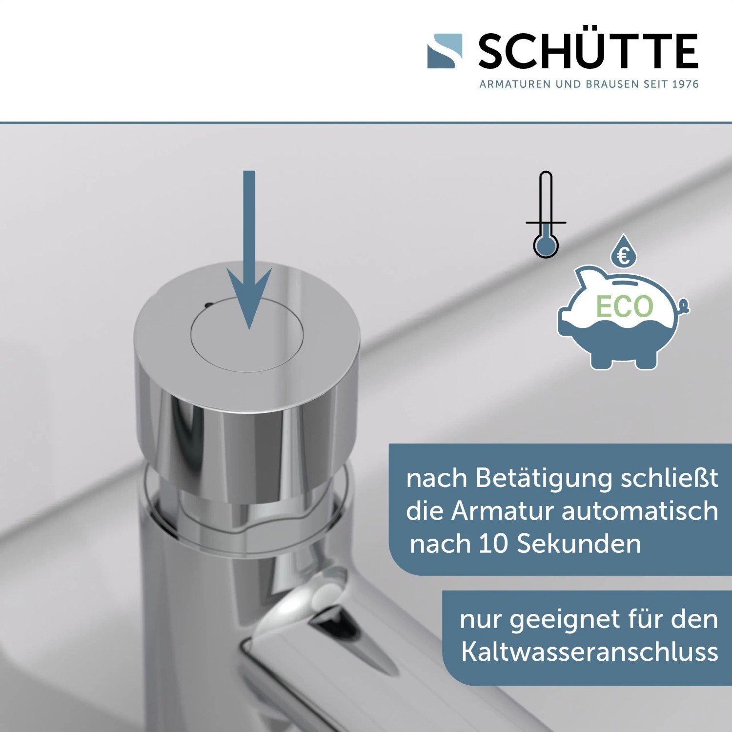 Kunststoff-Wasserhahn Mit Gewinde – Für Waschtisch, Kaltwasser, Einfach Und Günstig, Markenlos Kunststoff Wasserhahn