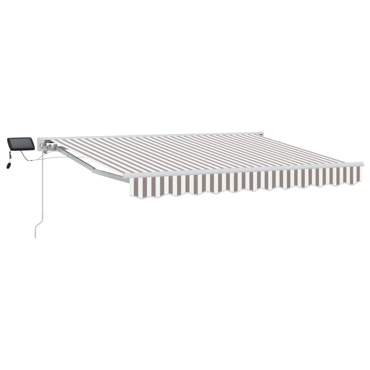 vidaXL Manueller Markisenrahmen mit LEDs Hellgrau und Weiß 4 x 3,5 m 3426147