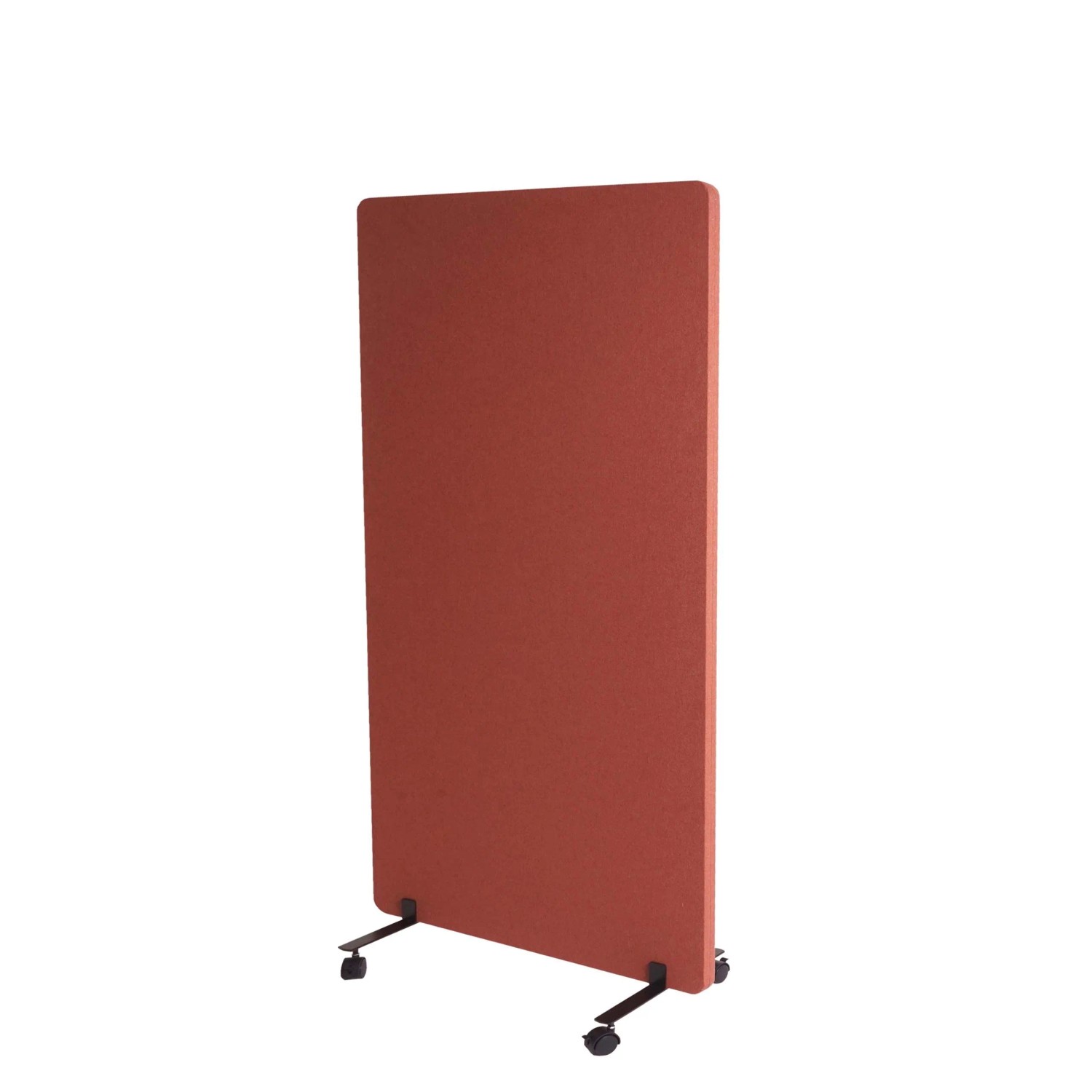 MCW Akustik-Trennwand G77 Doppelwandig Rollbar Textil 147x80cm Braun