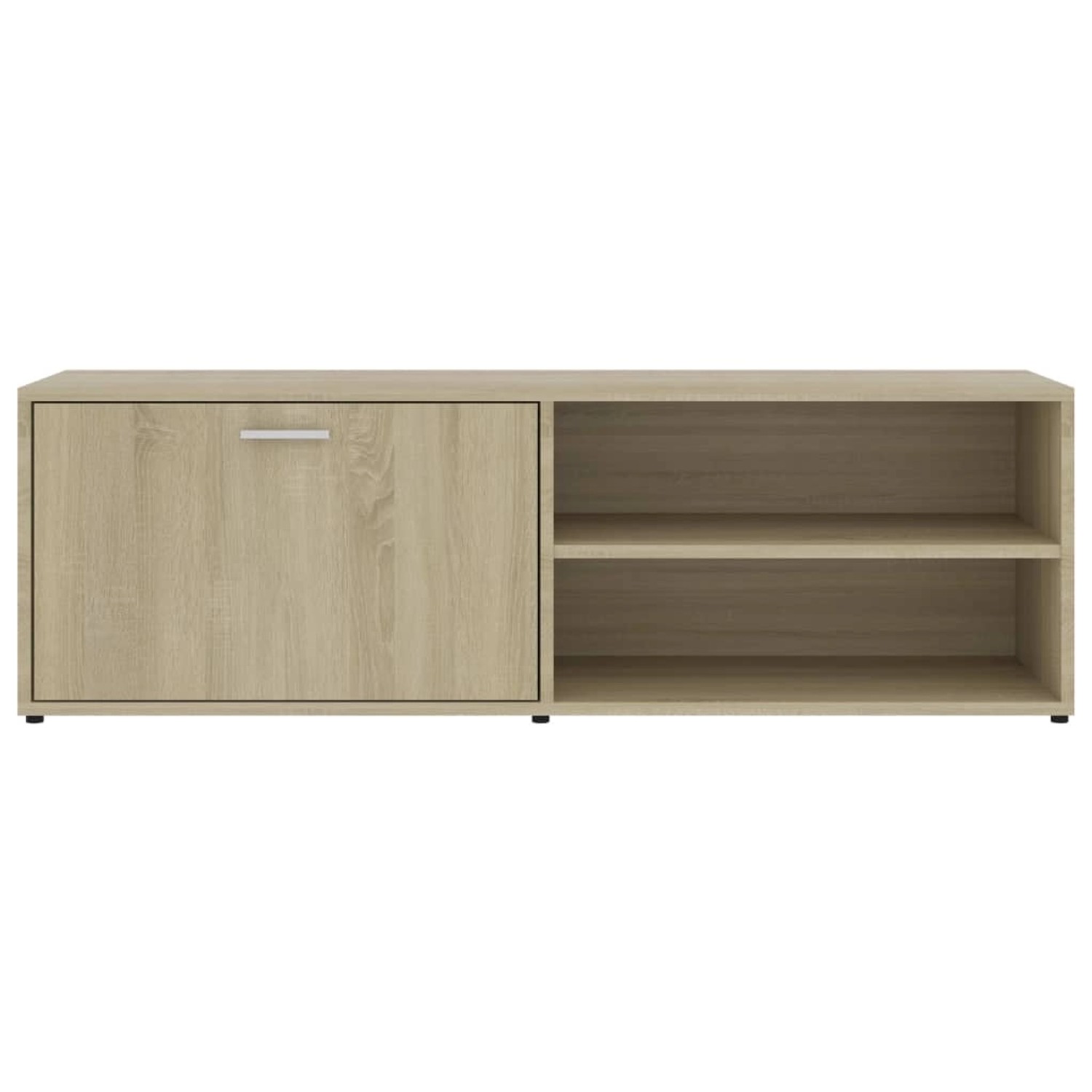 VidaXL TV-Schrank Sonoma-Eiche, 120 cm breit, mit Tür und offenen Fächern.