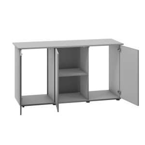 Juwel Aquarienschrank SBX Rio 400/450, grau, mit offenen und geschlossenen Fächern.