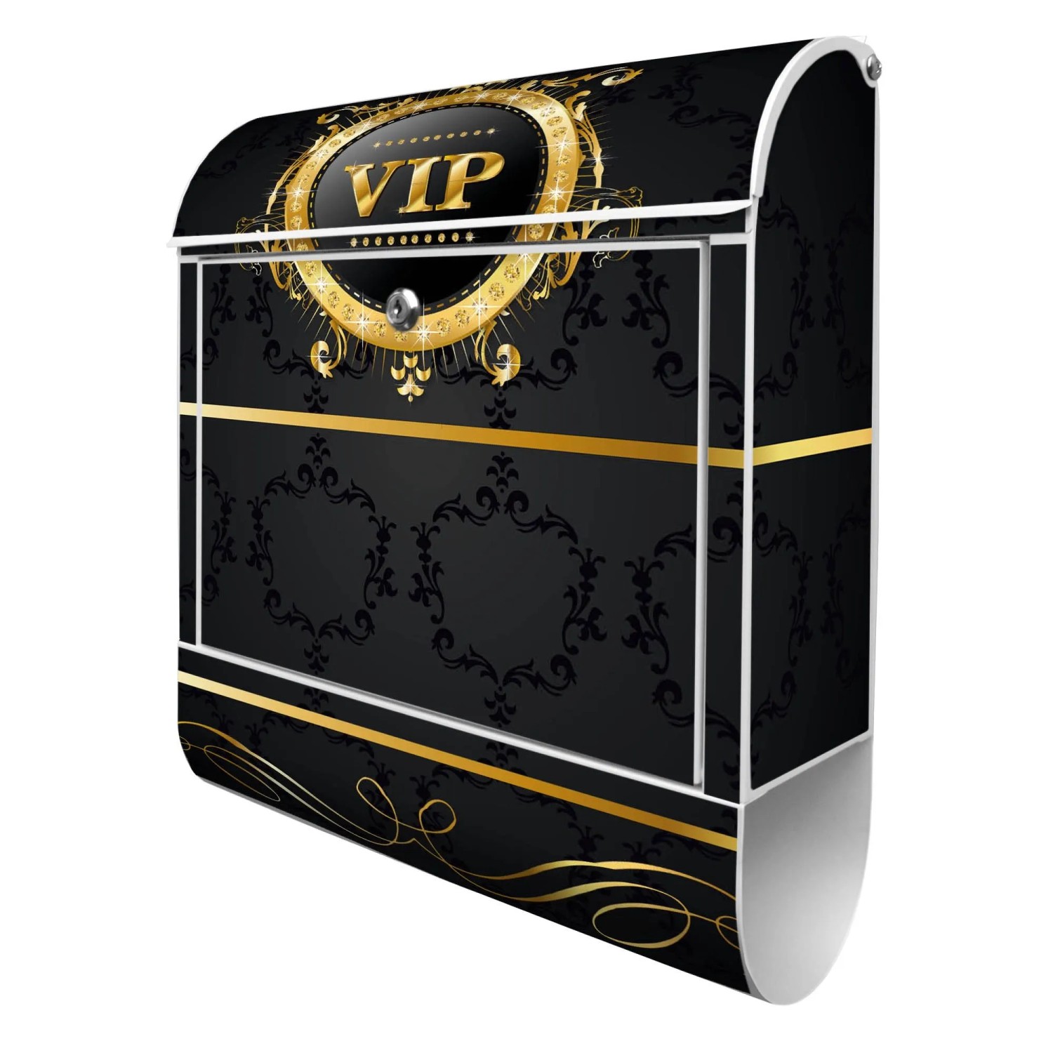 Banjado Design Briefkasten Weiß Pulverbeschichtet 39x47x14cm 2 Schlüssel Mi günstig online kaufen