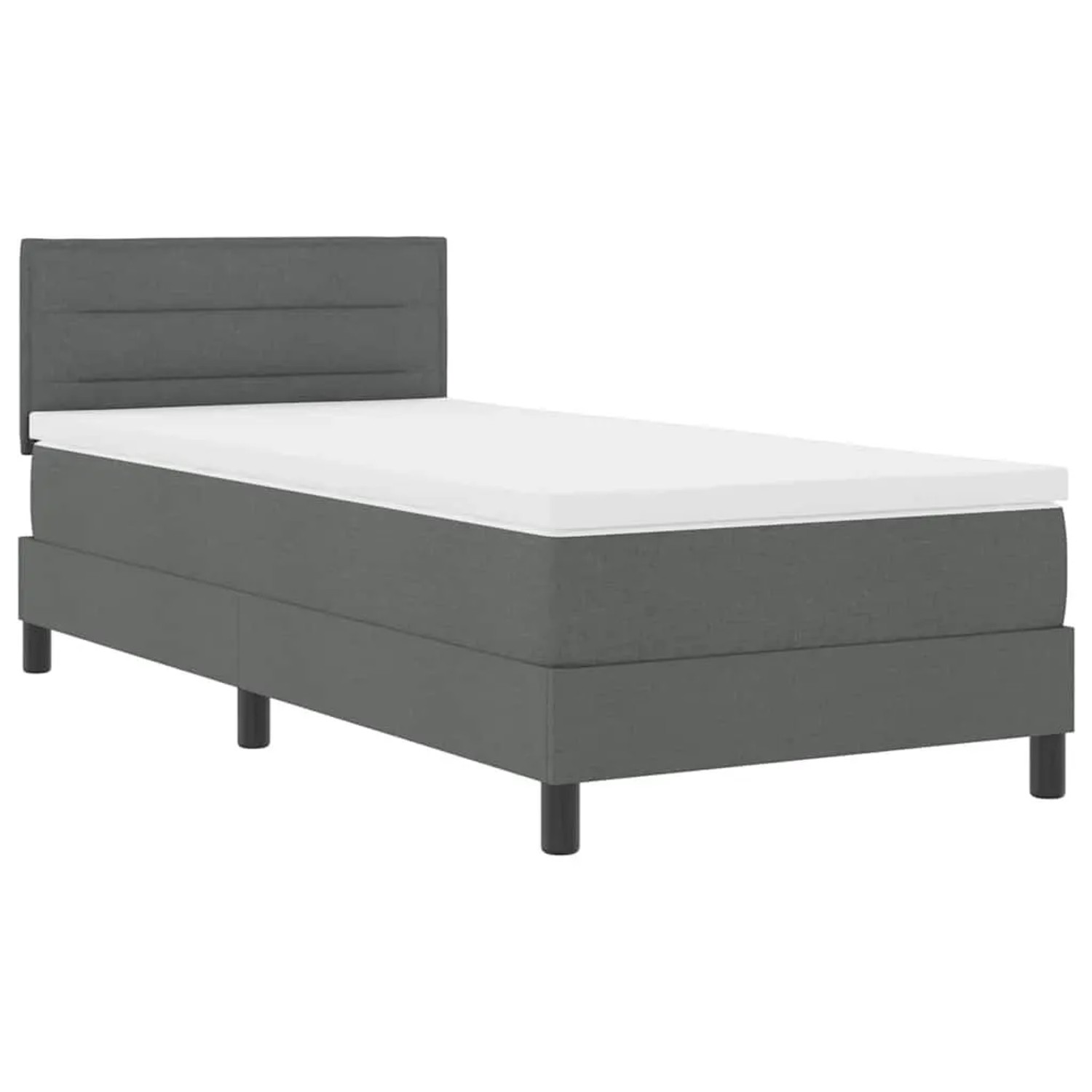 vidaXL Boxspringbett mit Matratze mit LED Dunkelgrau 80 x 200 cm Stoff 3342087