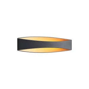 Moderne LED Wandleuchte Jelle in Schwarz aus Aluminium für Wohnzimmer & Flur.