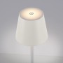 Weiße LED-Akku-Tischleuchte Euria von Just Light, 37 cm hoch, mit Touchdimmer.
