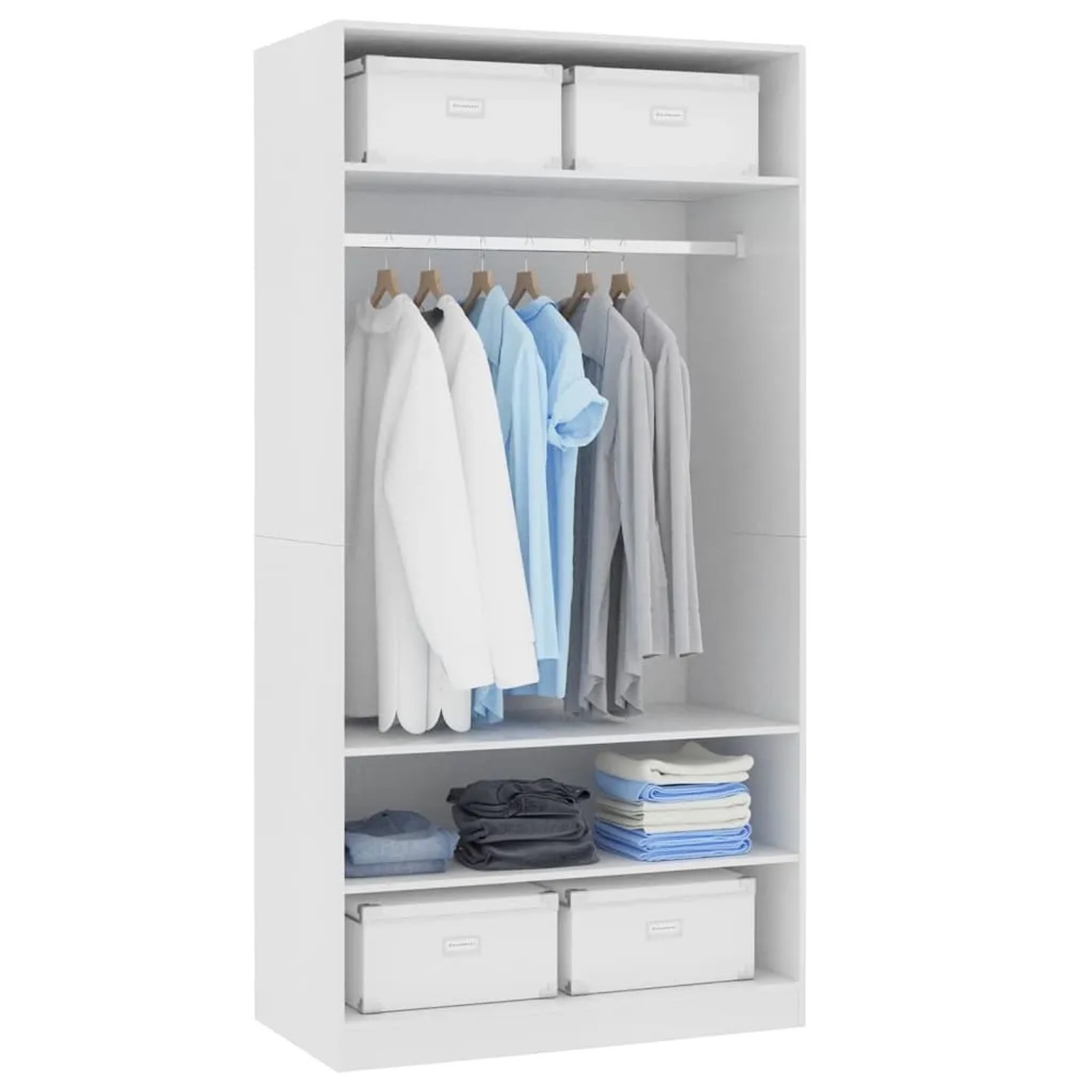 vidaXL Kleiderschrank Weiß 100 x 50 x 200 cm Holzwerkstoff kaufen bei OBI