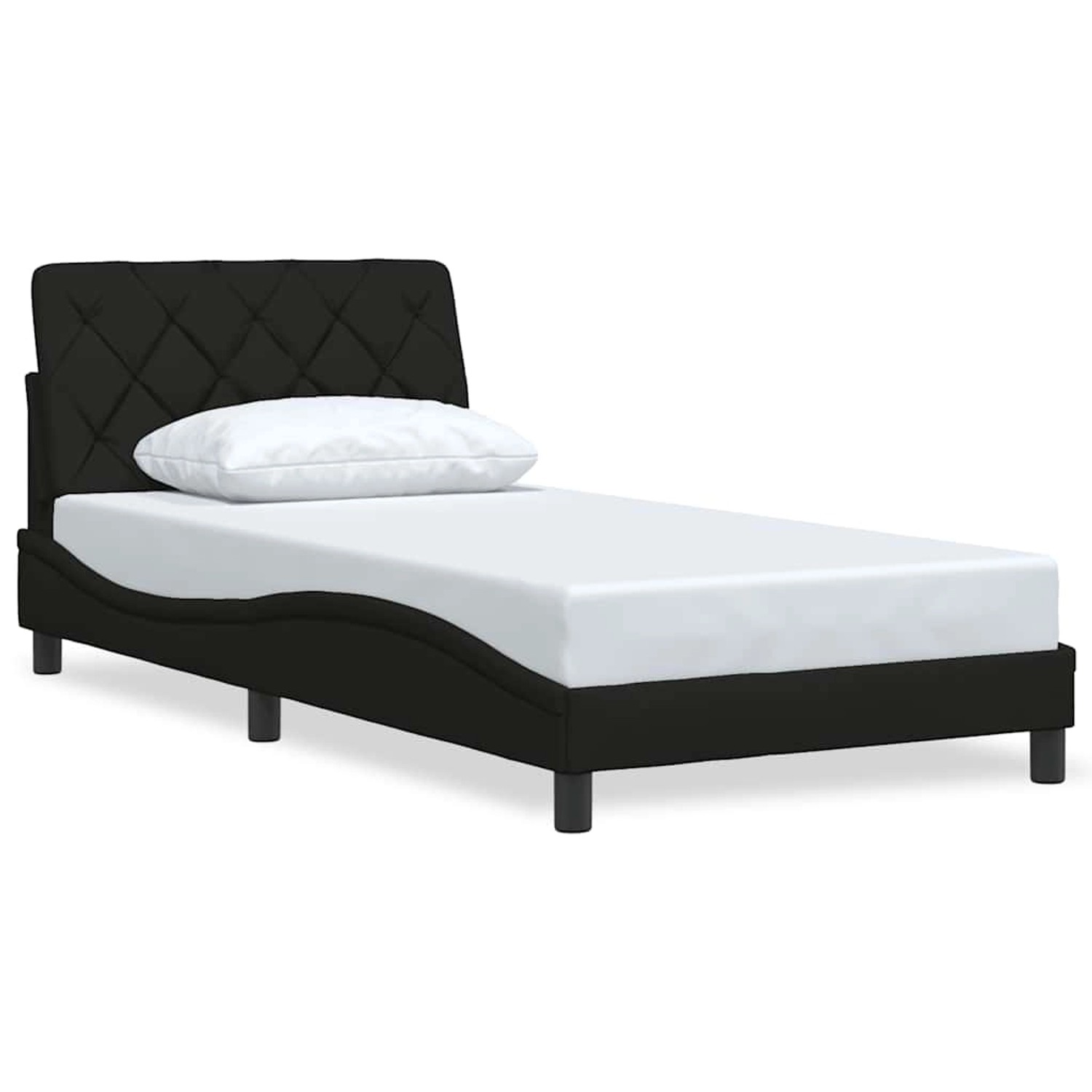 vidaXL Bettgestell ohne Matratze Schwarz 100x200 cm Stoff 3310582 günstig online kaufen