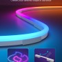 Govee Neon Lichtschlauch, weiß, mit RGBIC Farbwechsel und flexiblen Biegeclips für individuelle Formen.