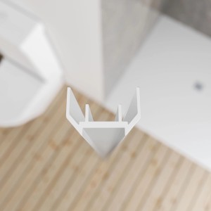 Schulte Profil für Badewannenaufsatz Komfort, Alpinweiß, zur Montage ohne Bohren.