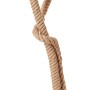 Design-Stehlampe Sailor in Weiß-Natur mit Seil-Optik und Stoffschirm.
