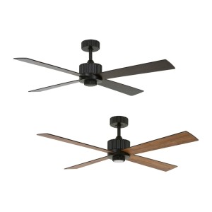 Lucci Air Deckenventilator Newport, 137 cm, schwarz, mit LED und zwei Flügelvarianten.