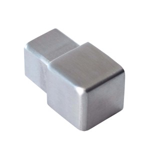 Endstück für Dalsys Quadratprofil Fliesenschiene, Edelstahl gebürstet.