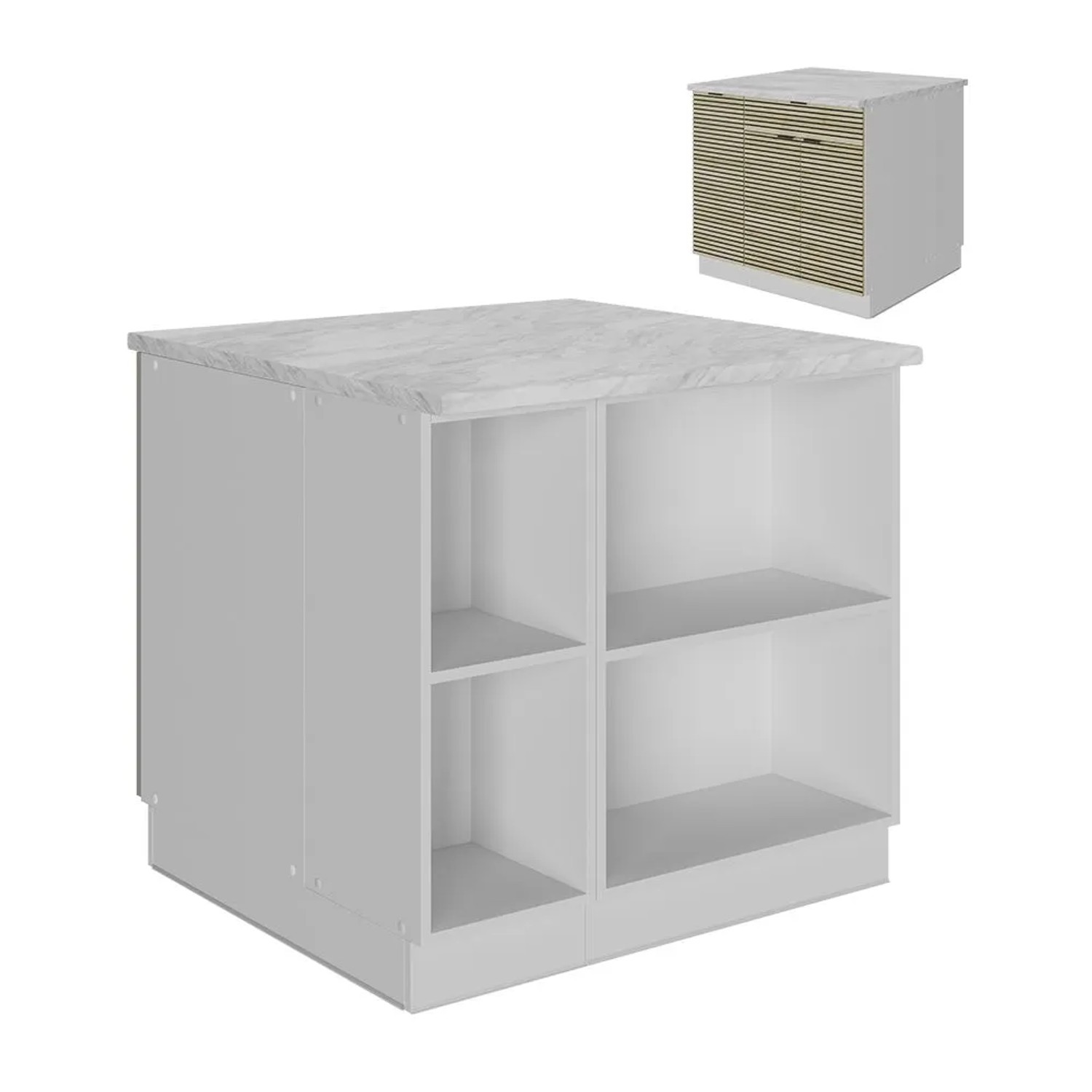 Vicco Kücheninsel Fame-Line Eiche Paneel 90 x 82 mit Schublade ohne Arbeitsplatte Art Nr 51596