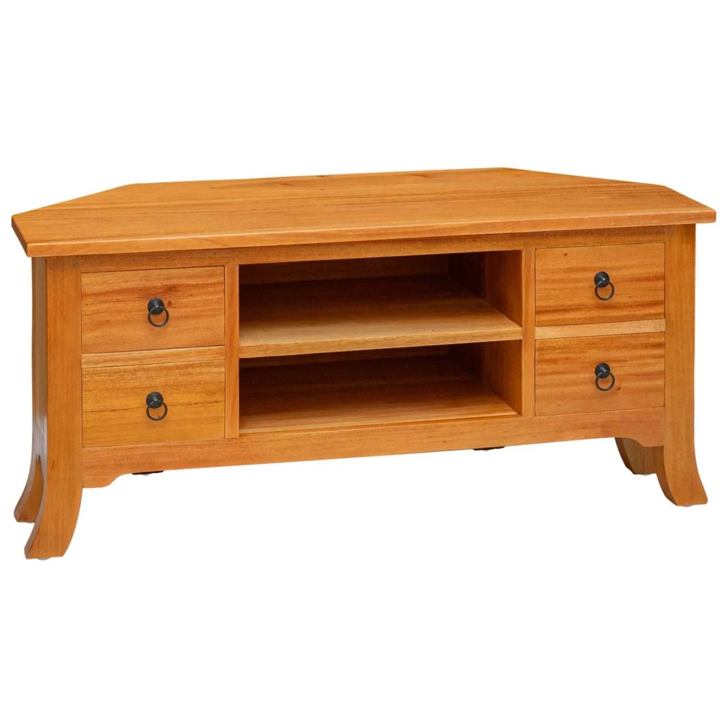 vidaXL TV-Schränk Natur 100 x 40,5 x 46 cm Massives Mahagoni Holz 42009935