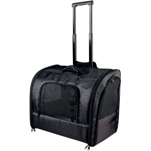 Schwarzer Trixie Trolley Elegance, 45x41x31 cm, für den sicheren Hundetransport.