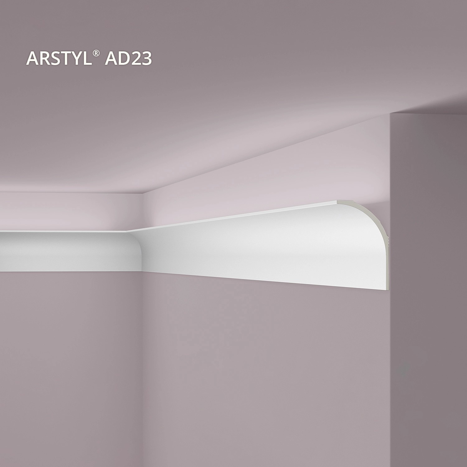 NOEL & MARQUET NMC AD23 Eckleiste, weiße Stuckleiste für indirekte Beleuchtung.