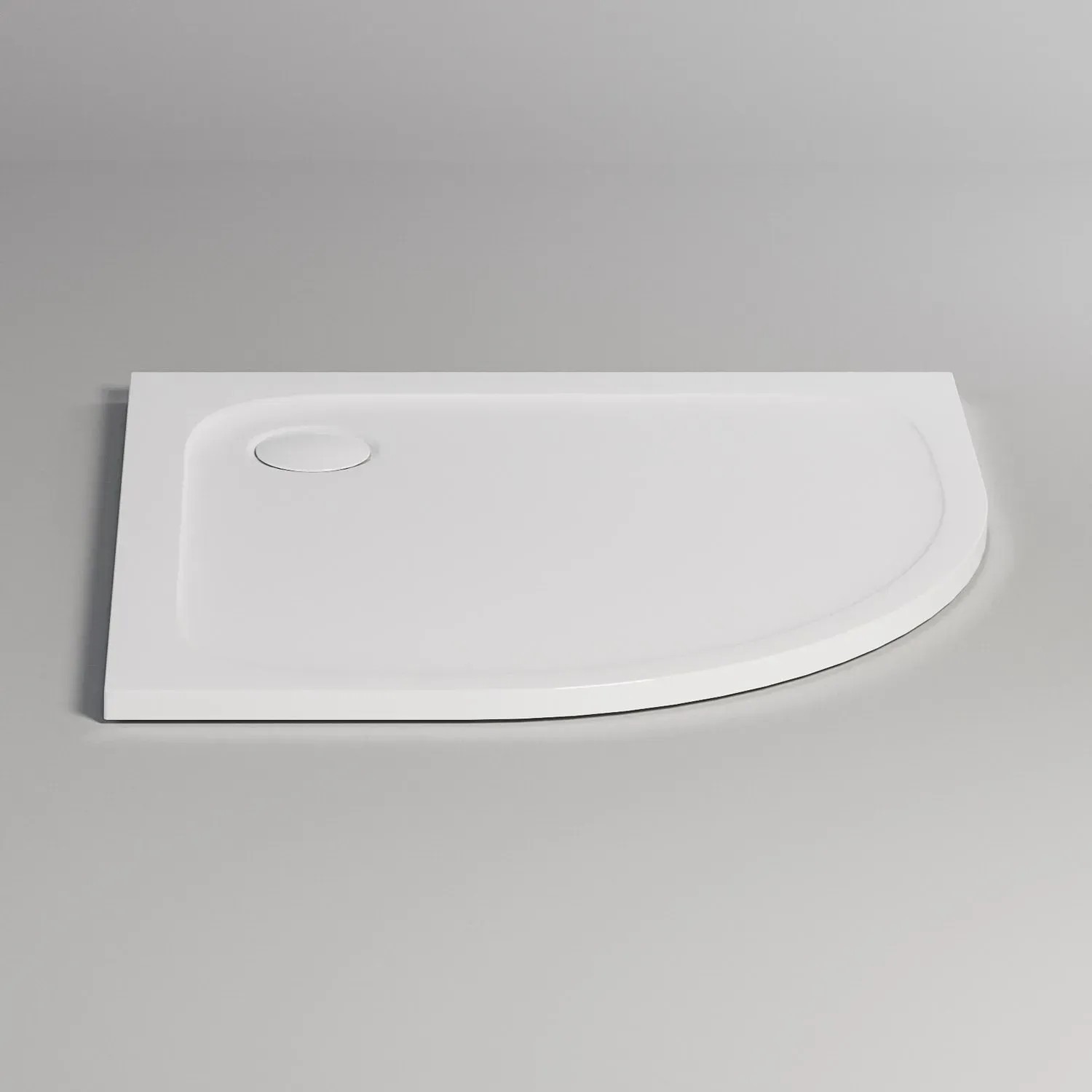 pianura Viertelkreis-Duschwanne Emilia, 90x90 cm, Mineralguss, Eckablauf.