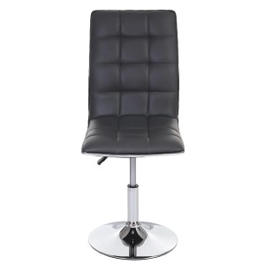 MCW Esszimmerstuhl C41, 6er-Set, grau, Kunstleder, mit Chromfuß und Ziernähten.