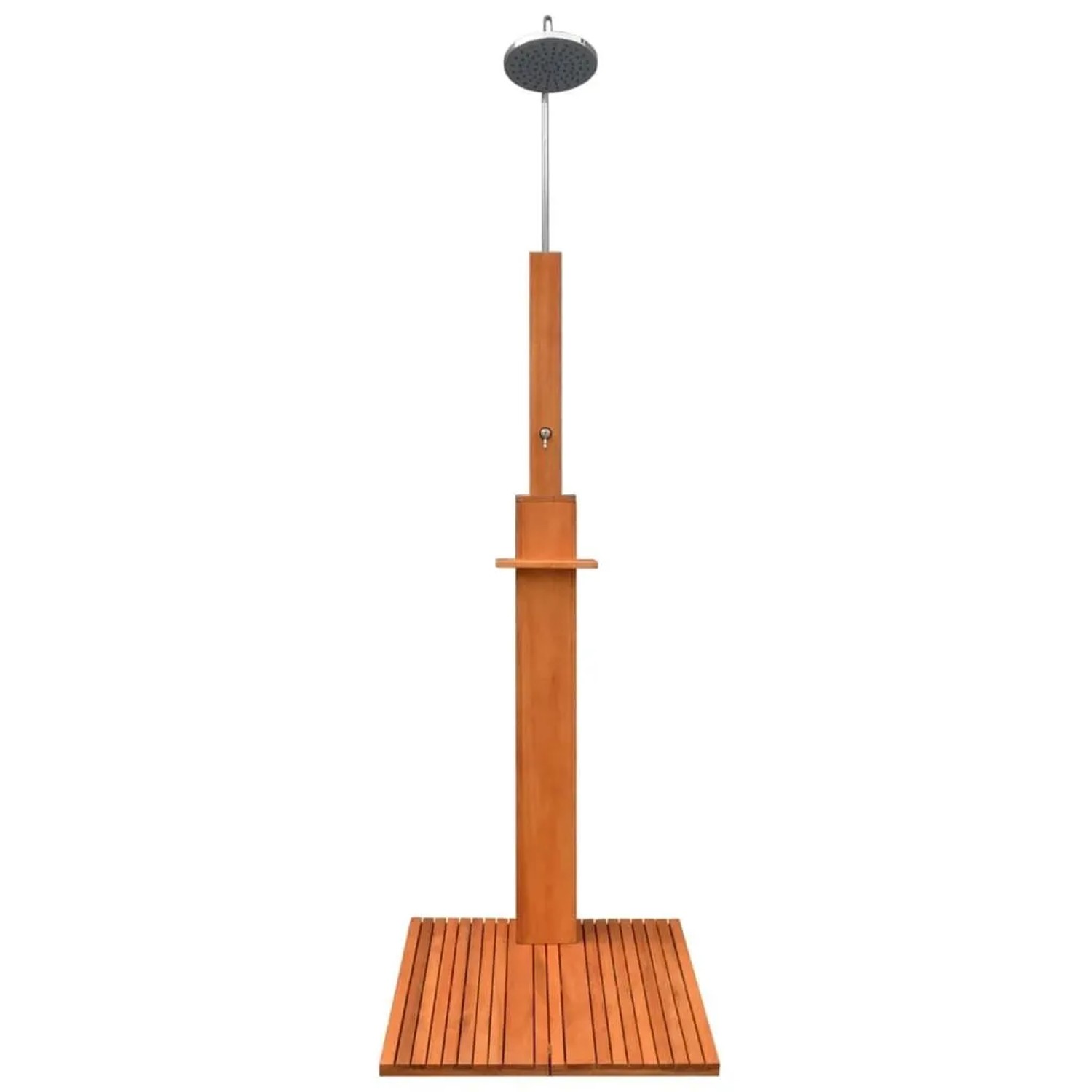 vidaXL Außendusche aus Eukalyptusholz und Stahl, ideal für den Garten.
