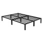 Schwarzes ML-Design Metallbett 140x200 cm mit Stahlrahmen und Lattenrost.