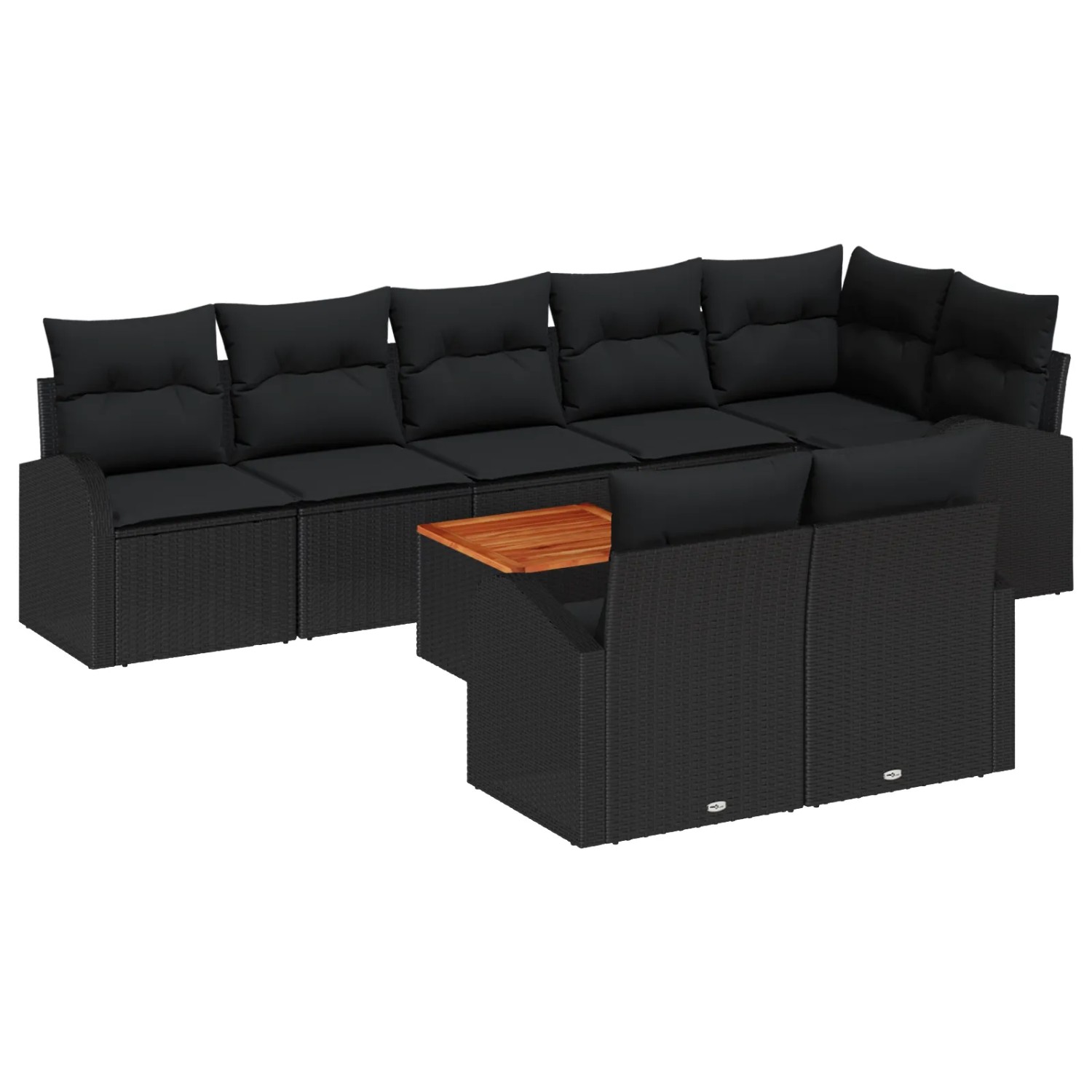 vidaXL Garten-Sofa-Set 9-Tlg Schwarz 3356266 günstig online kaufen