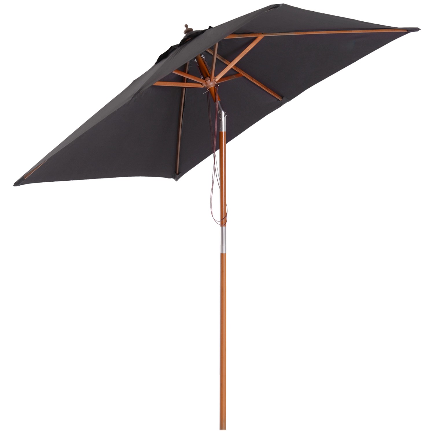 Outsunny Sonnenschirm  Tannenholz Polyester Dunkelgrau L200 x B150 x H235 c günstig online kaufen