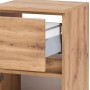 Held Möbel Unterschrank Salerno, 40 cm, Wotaneiche, mit offener Schublade. Bad-Hängeschrank.