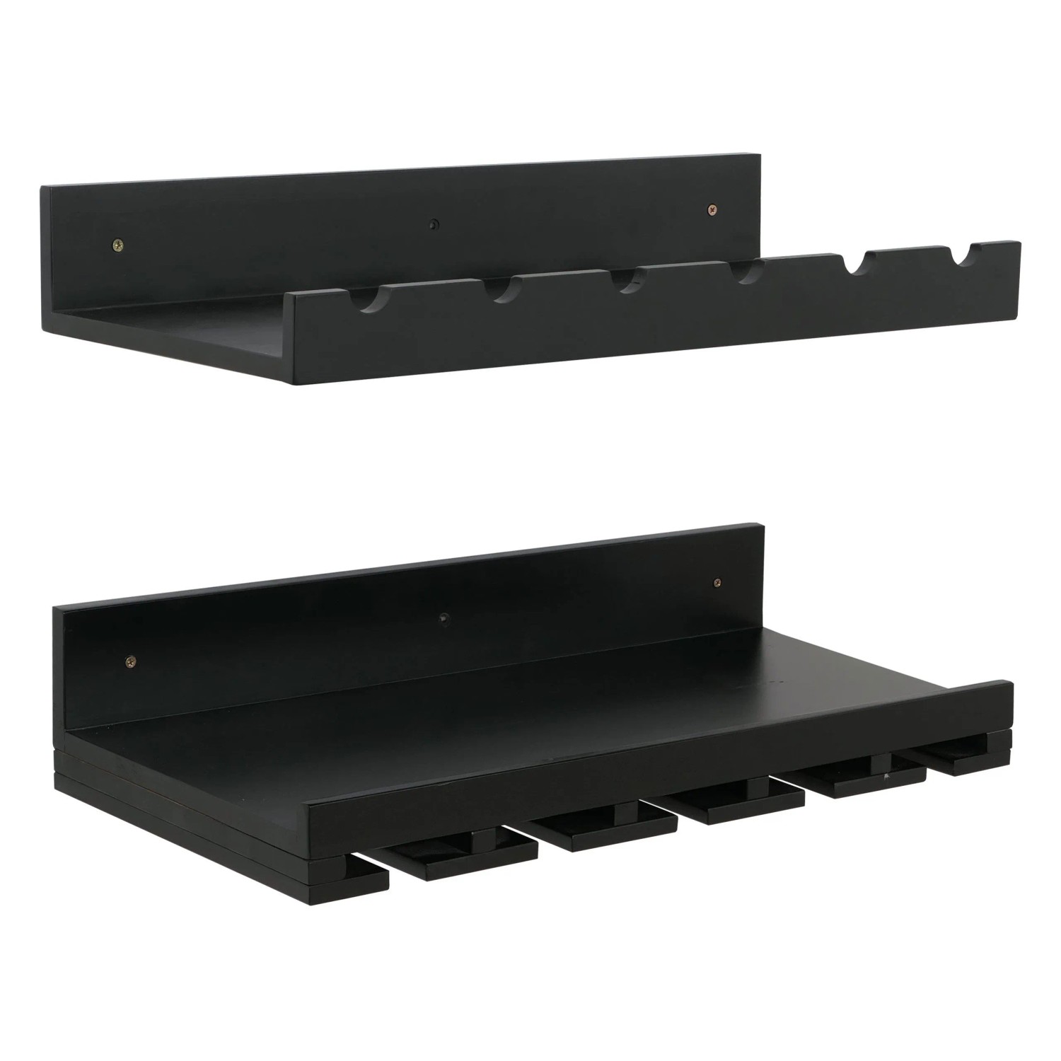 MCW 2er-Set Weinregal P22 Für 6 Flaschen/15 Gläser 61x28cm Schwarz