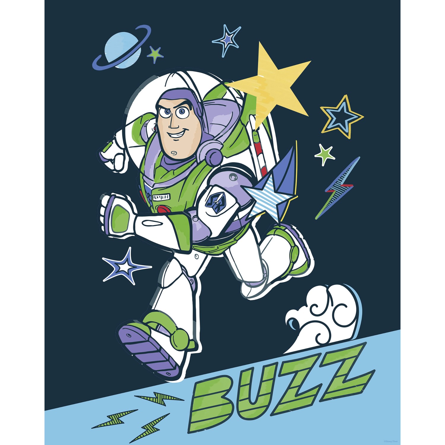 Komar Wandbild Disney and Pixar Toy Story Buzz 40 cm x 50 cm Bunt günstig online kaufen