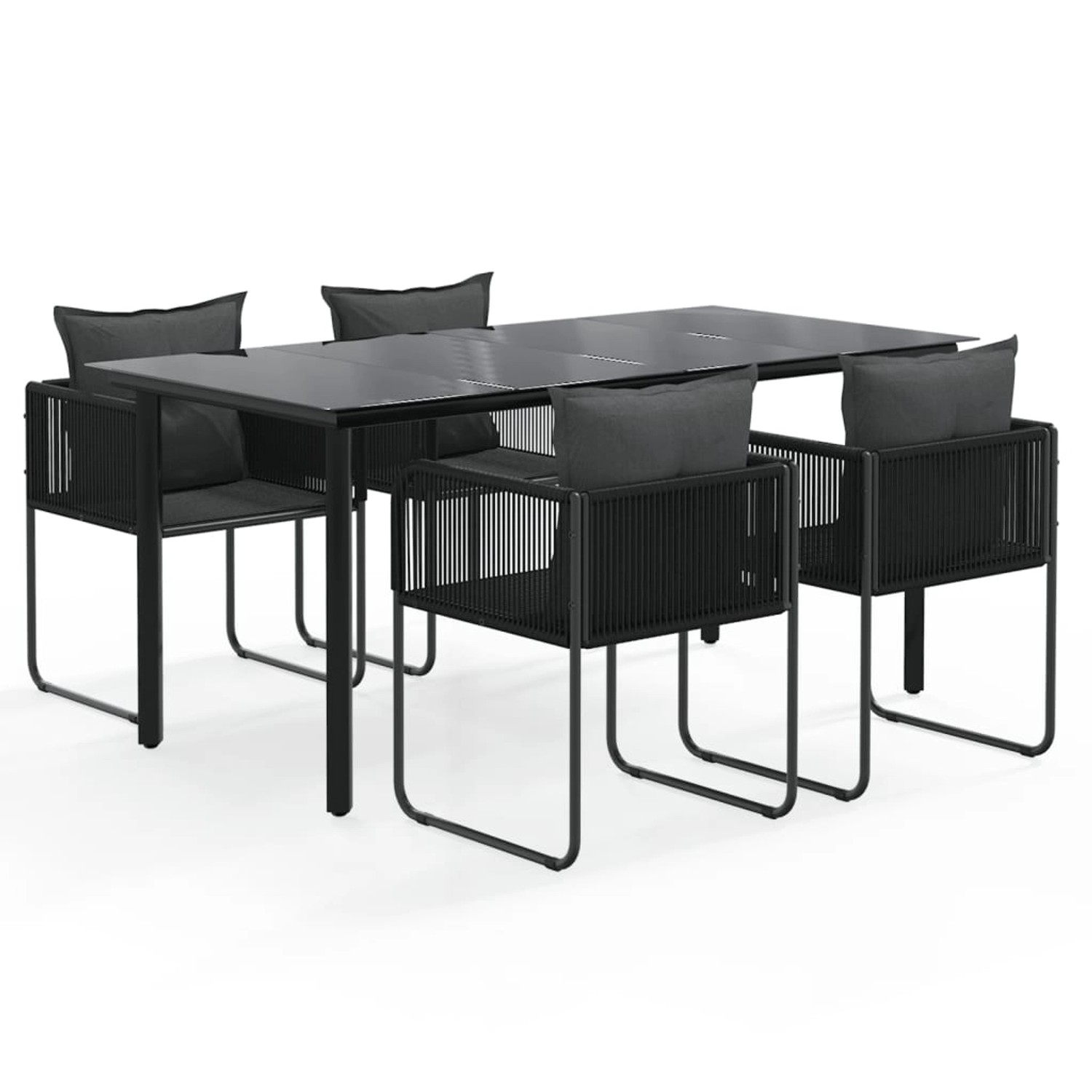 vidaXL 5-Tlg Garten-Essgruppe Schwarz 3156496