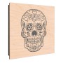 Banjado Schlüsselkasten aus Holz, 30x30cm, mit Sugar Skull Motiv in Schwarz-Weiß. Schlüsselaufbewahrung für 50 Schlüssel.