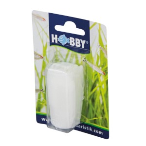 Weißer HOBBY Netzbeutel 4 l für Aquarien-Filtermaterialien in transparenter Verpackung mit Fisch-Logo.