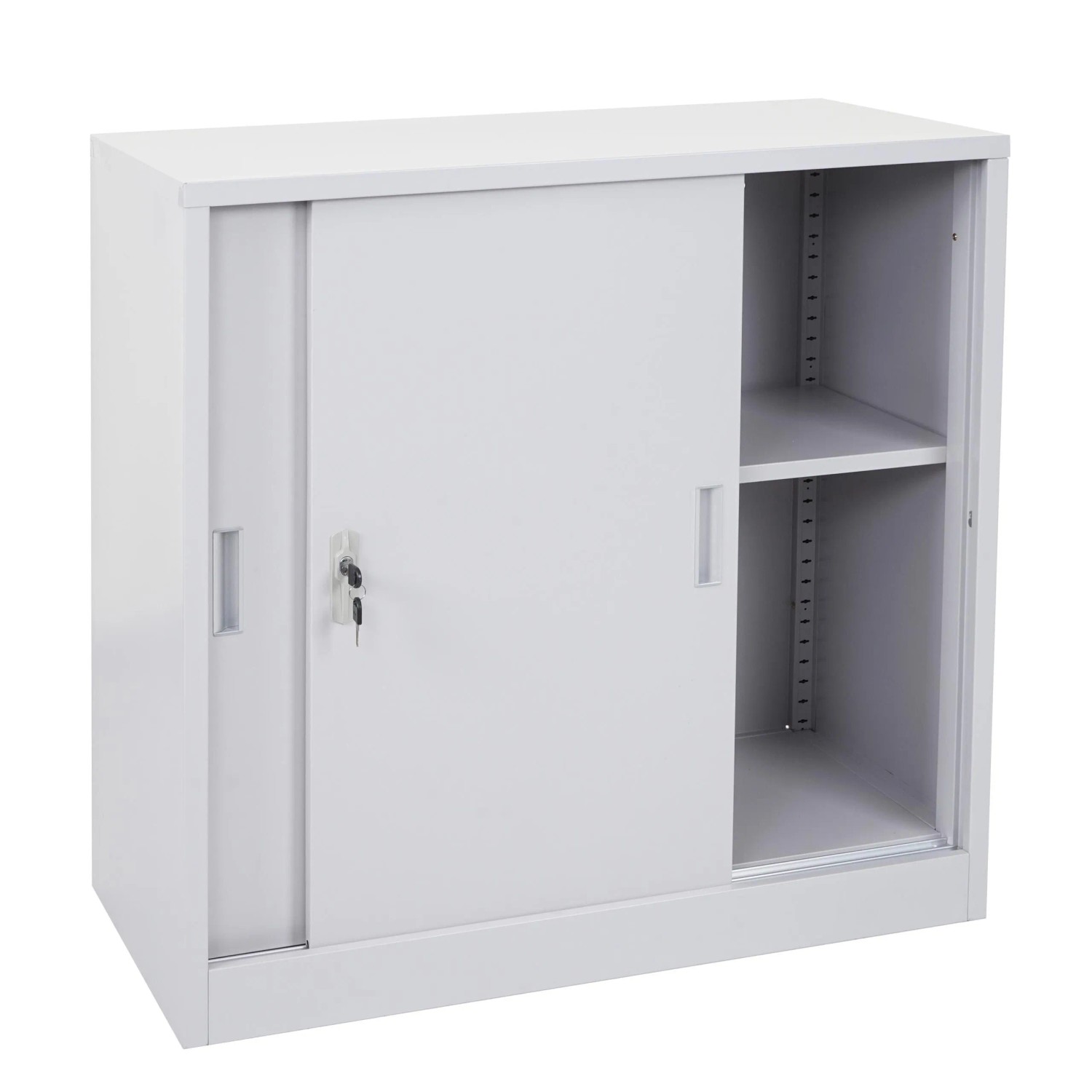 Mcw Aktenschrank Boston F41 Mit Abschließbaren Schiebetüren 90x90x45cm Grau